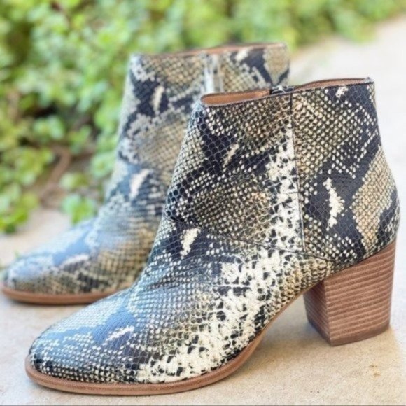 Madewell Rosie Snakeskin Ankle Boots Booties - Picture 4 of 4